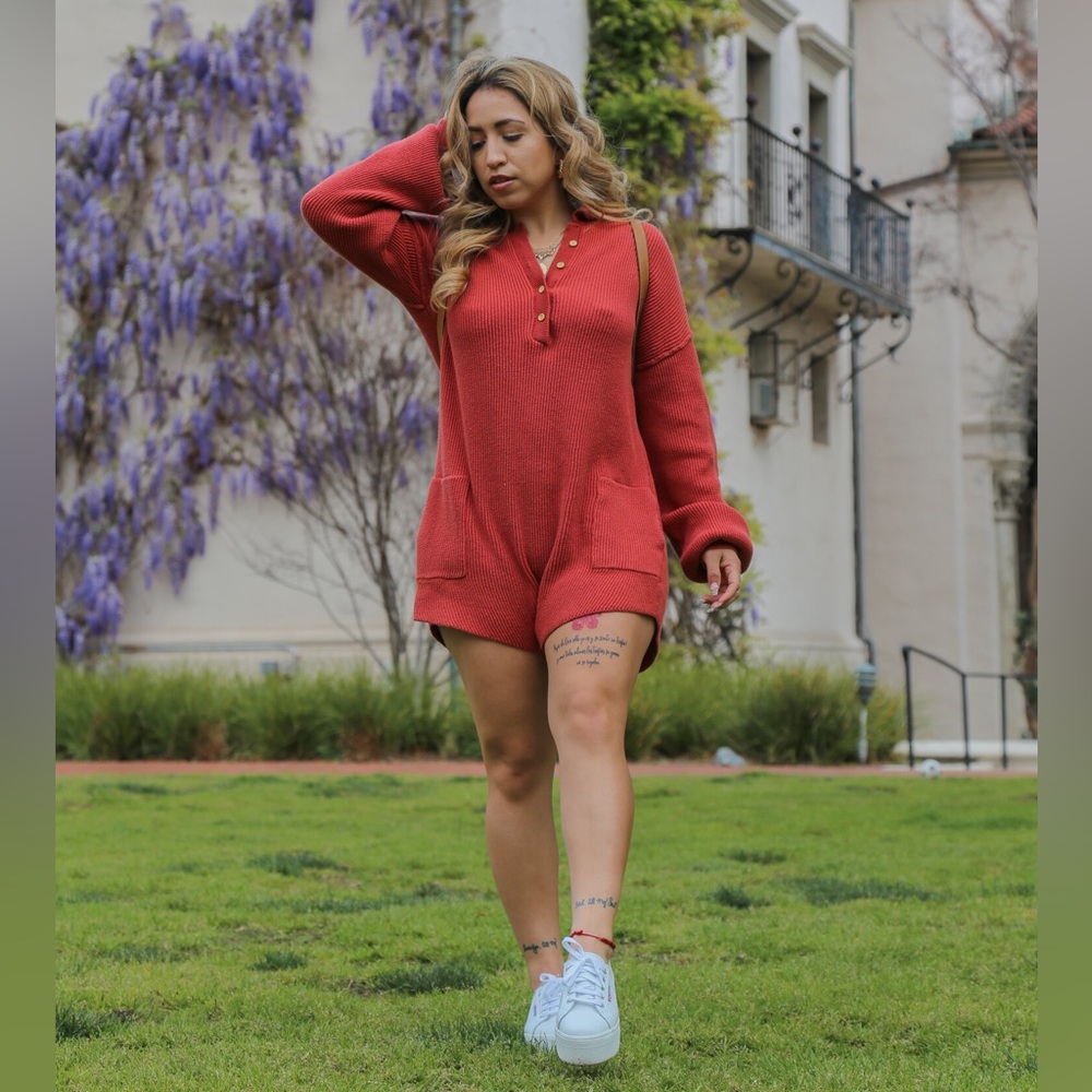 Knitted Long Sleeve Romper